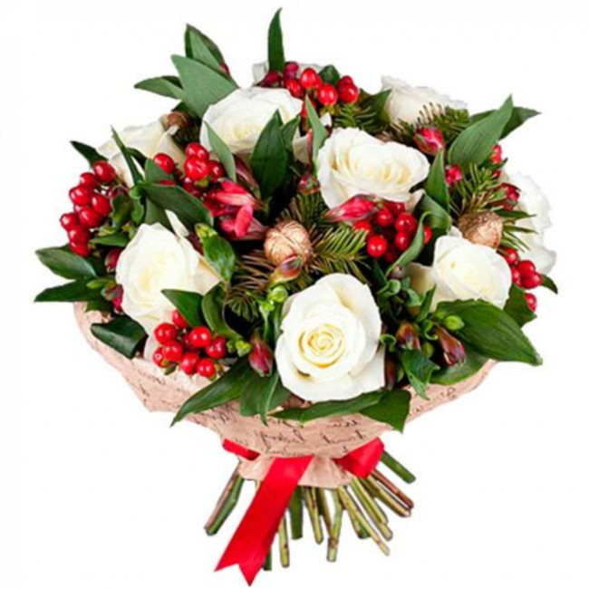 Букет цветов "Новогодний букет Подснежник"